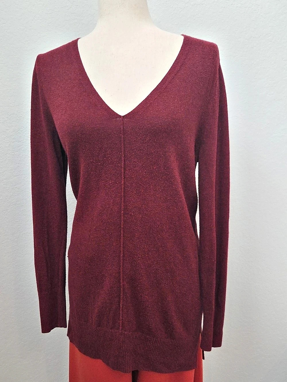 V-Neck Long Sleeve Tunic Sweater in Red Old Navy Cotton Viscose Rayon Fall